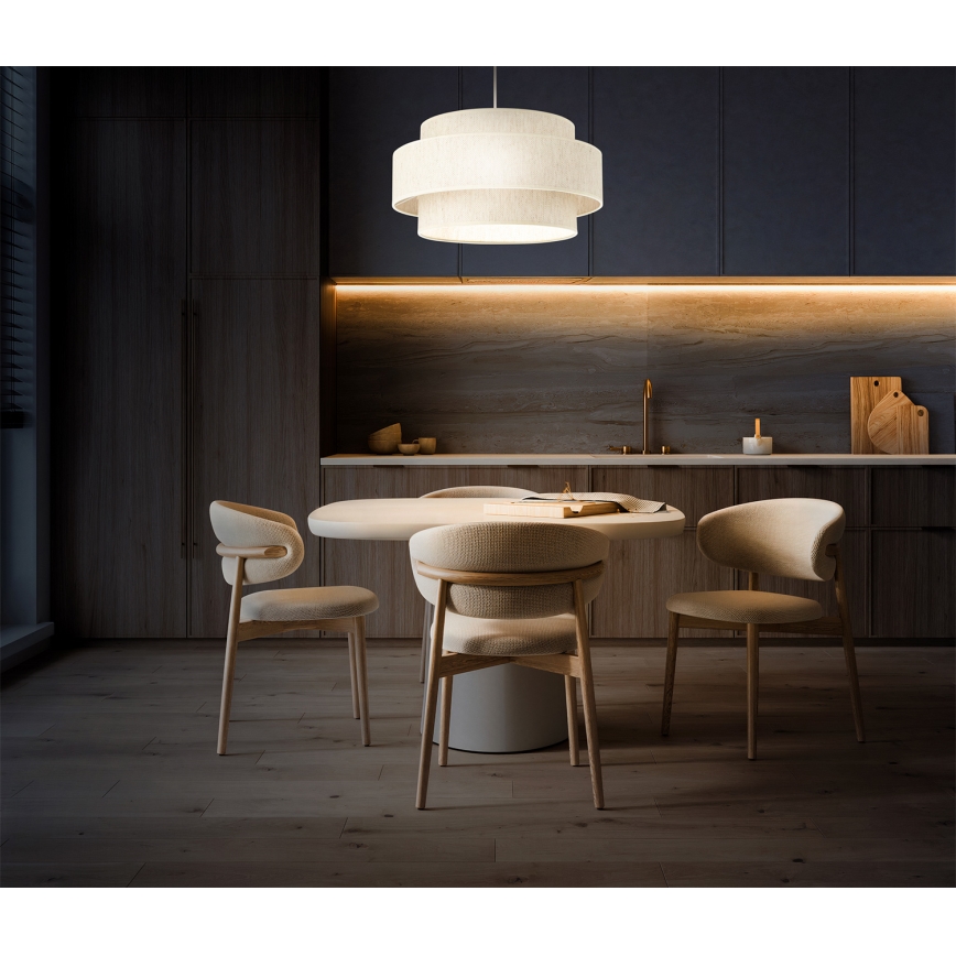 Lustră suspendată pe cablu BOHO, 1x E27/60W/230V, Ø 40 cm, alb