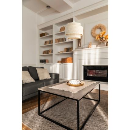 Lustră suspendată pe cablu BOHO 1xE27/60W/230V Ø 20 cm albă