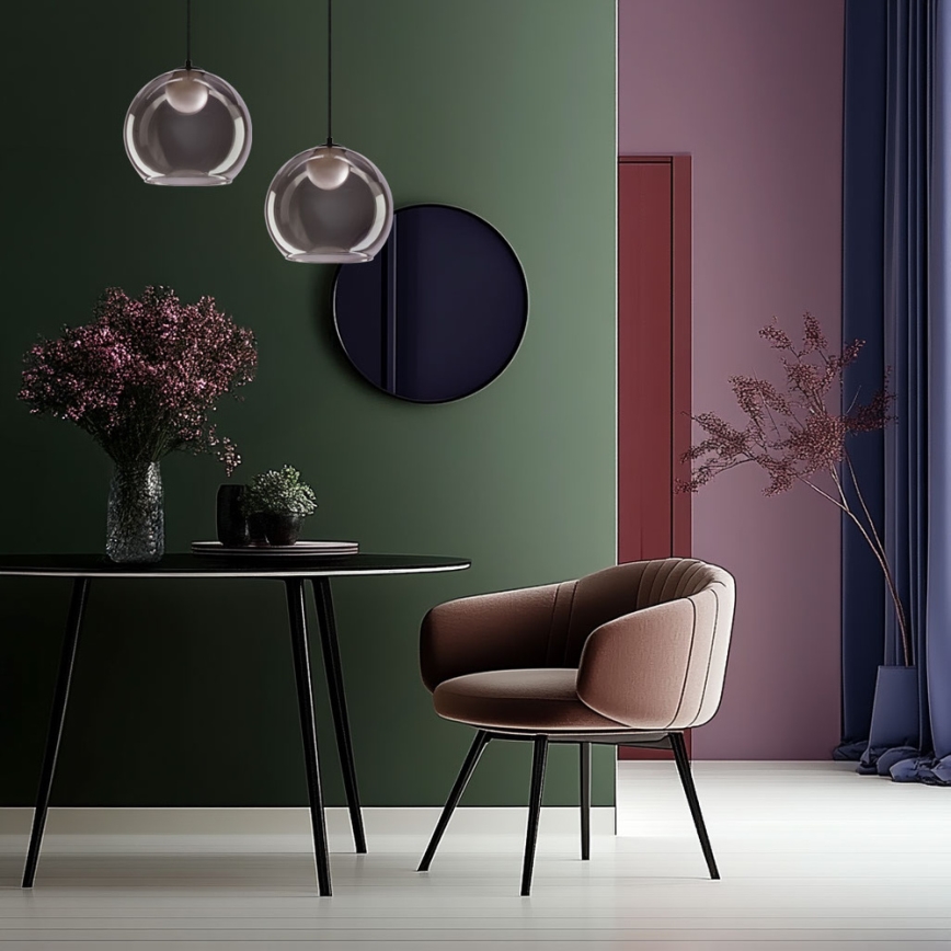 Lustră suspendată pe cablu BRIN 1xG9/15W/230V, negru fumuriu