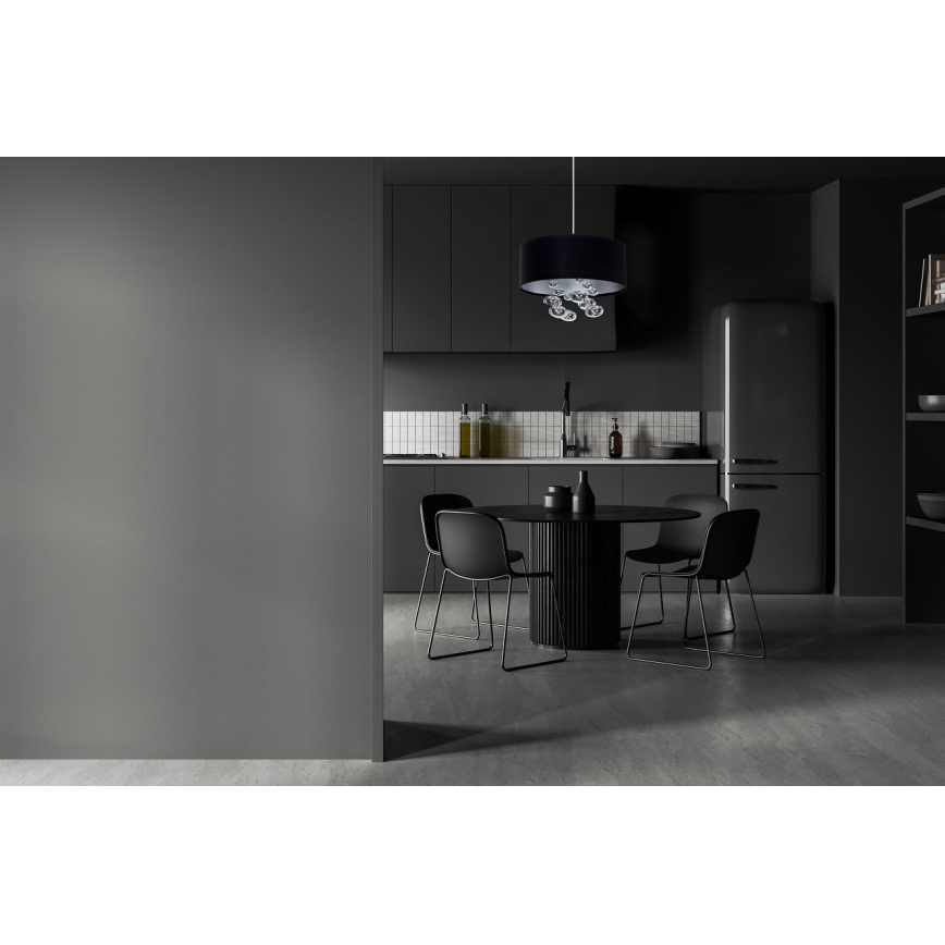 Lustră suspendată pe cablu BUBBLE, 1xE27/60W/230V, Ø 50 cm, negru