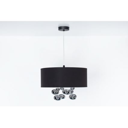 Lustră suspendată pe cablu BUBBLE, 1xE27/60W/230V, Ø 50 cm, negru