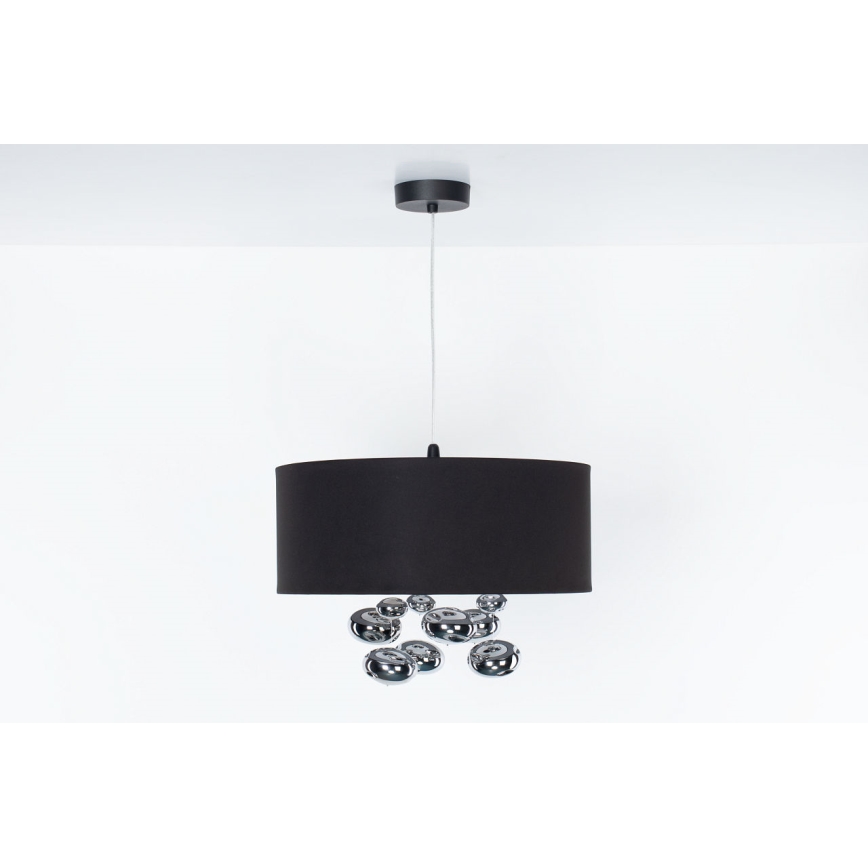 Lustră suspendată pe cablu BUBBLE, 1xE27/60W/230V, Ø 50 cm, negru