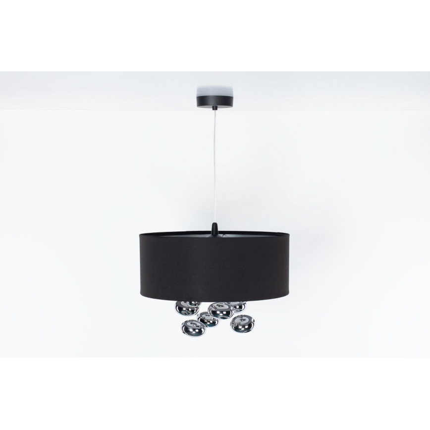 Lustră suspendată pe cablu BUBBLE, 1xE27/60W/230V, Ø 50 cm, negru