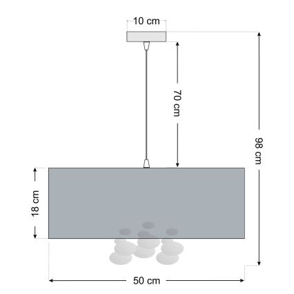 Lustră suspendată pe cablu BUBBLE, 1xE27/60W/230V, Ø 50 cm, negru