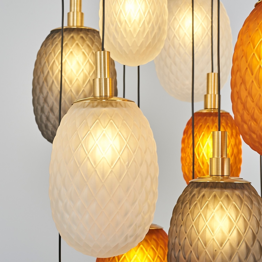 Lustră suspendată pe cablu CACTUS, 16 x G9, 5W, 230V, cupru/gri/alb