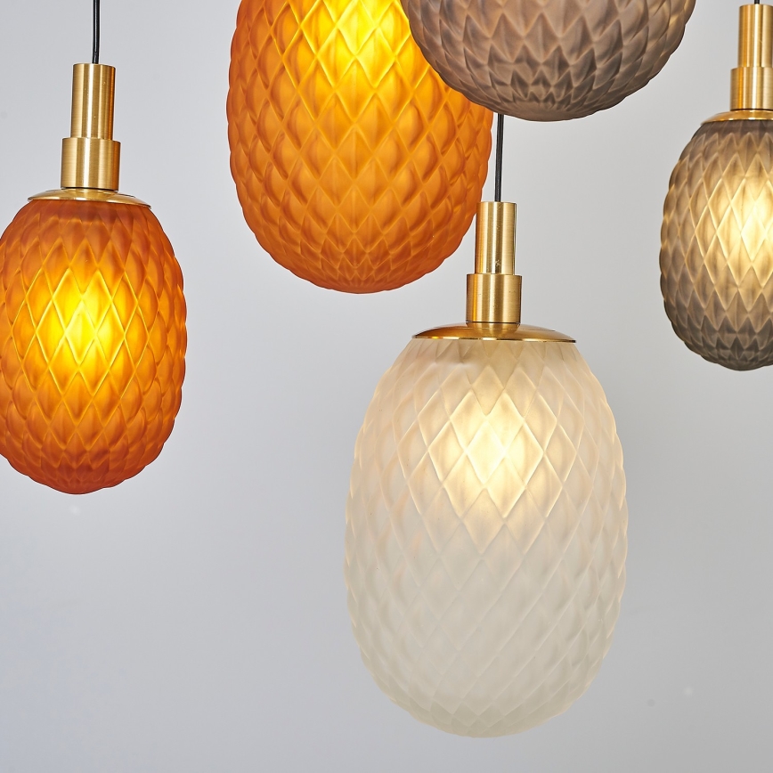 Lustră suspendată pe cablu CACTUS, 16 x G9, 5W, 230V, cupru/gri/alb