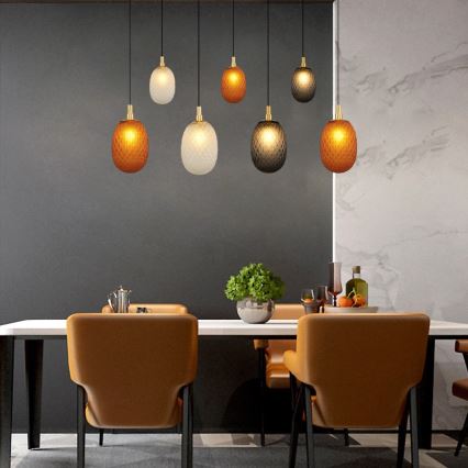 Lustră suspendată pe cablu CACTUS 7xG9/5W/230V, cupru/gri/alb