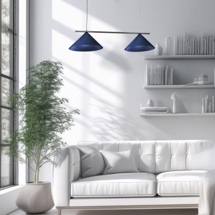 Lustră suspendată pe cablu CAPITAL 2xGX53/15W/230V, albastră