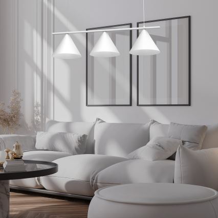 Lustră suspendată pe cablu CAPITAL 3xGX53/15W/230V albă