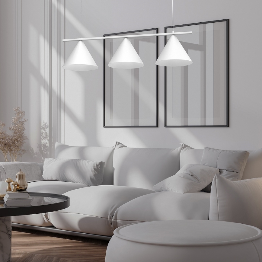 Lustră suspendată pe cablu CAPITAL 3xGX53/15W/230V albă