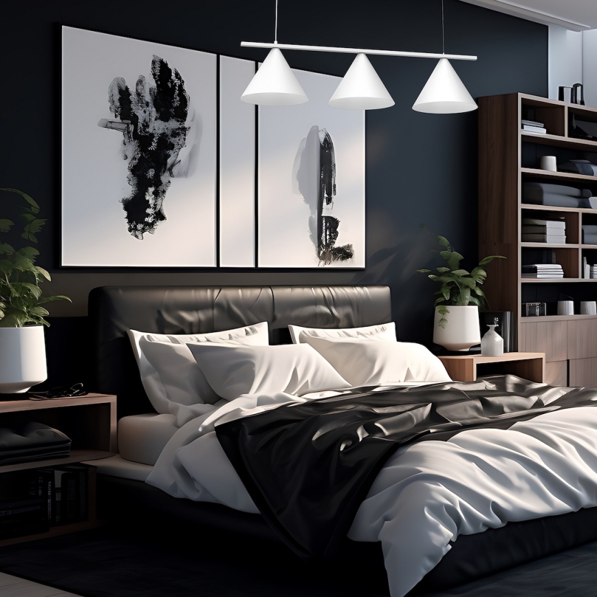 Lustră suspendată pe cablu CAPITAL 3xGX53/15W/230V albă