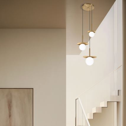 Lustră suspendată pe cablu CHITA 3xG9/5W/230V aurie