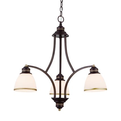 Lustră suspendată pe cablu CLAIR 3xE27/60W/230V, diam. 58 cm, finisaj bronz
