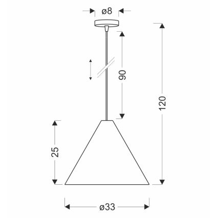 Lustră suspendată pe cablu CONO 1xE27/40W/230V, finisaj furnir mahon