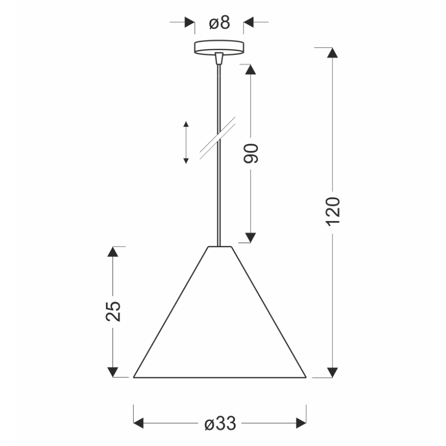 Lustră suspendată pe cablu CONO 1xE27/40W/230V, finisaj furnir mahon