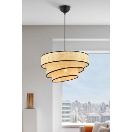Lustră suspendată pe cablu COUPER 1xE27/60W/230V bej/negru