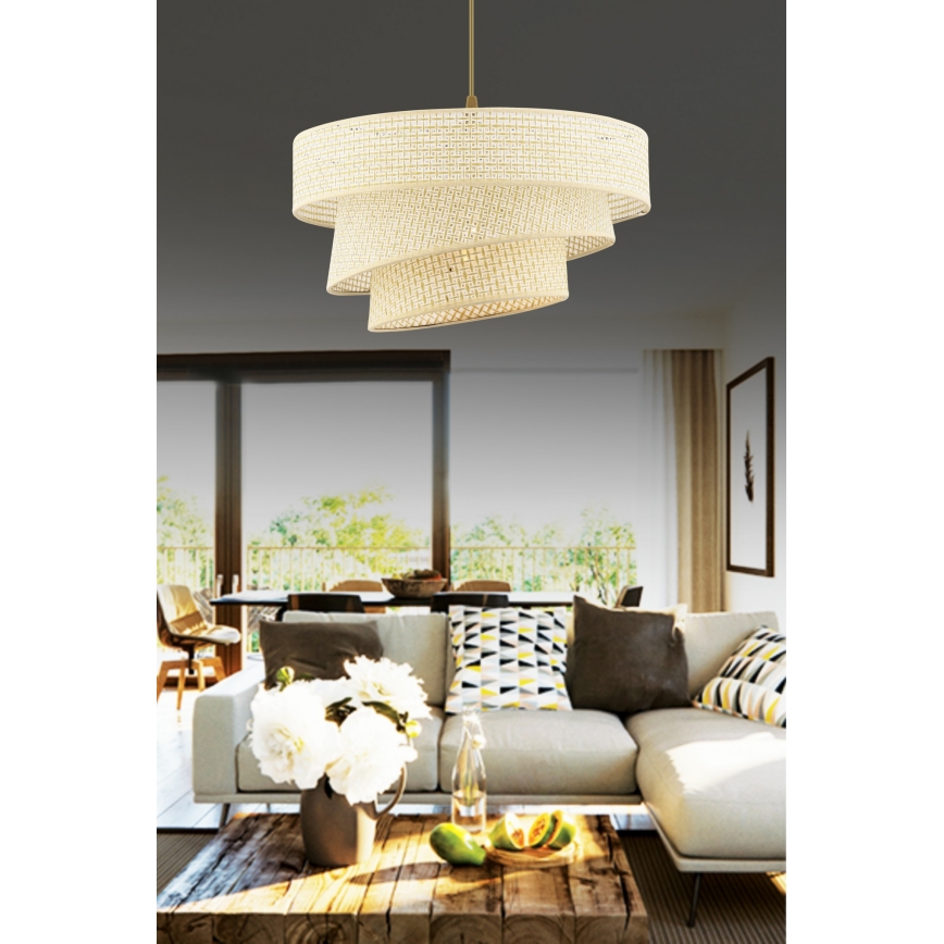 Lustră suspendată pe cablu COUPER 1xE27/60W/230V, crem