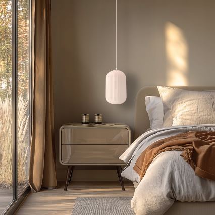 Lustră suspendată pe cablu CRESTO, 1x E27/40W/230V, albă