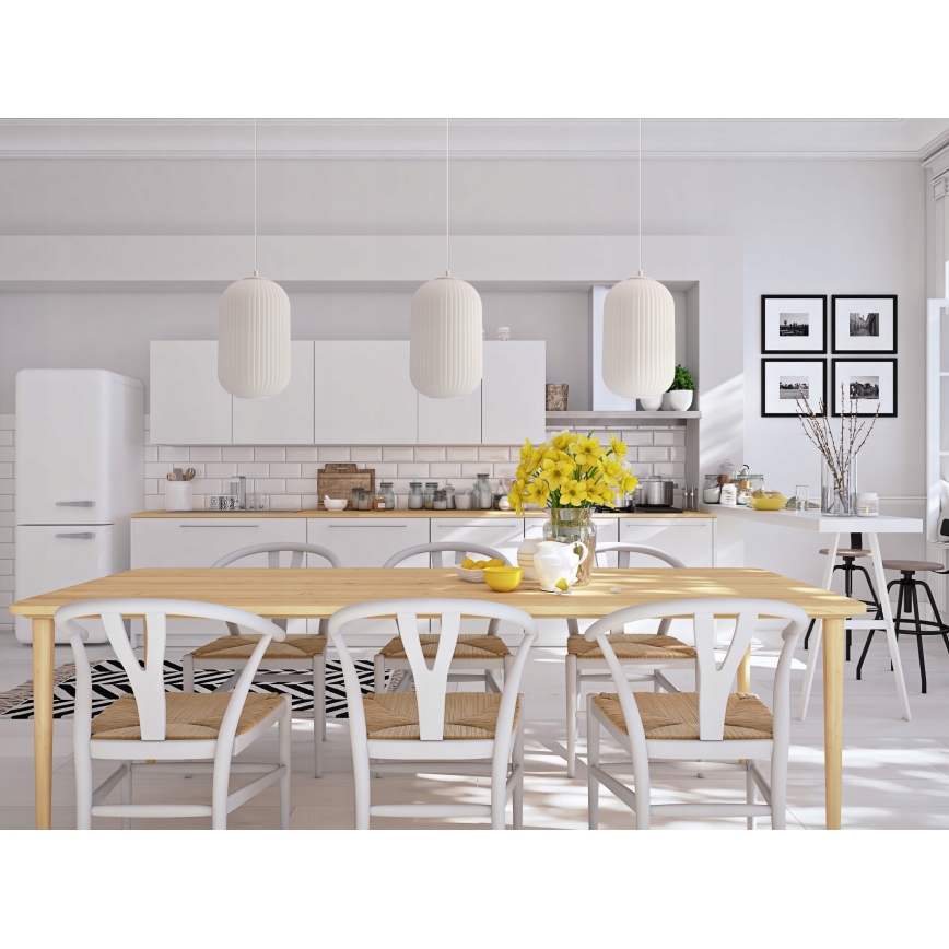 Lustră suspendată pe cablu CRESTO, 1x E27/40W/230V, albă