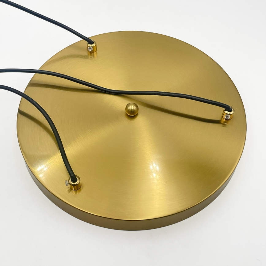 Lustră suspendată pe cablu CRISTAL 3xE14/15W/230V alamă/bej fumuriu