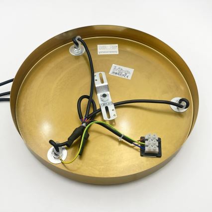 Lustră suspendată pe cablu CRISTAL 3xE14/15W/230V alamă/bej fumuriu