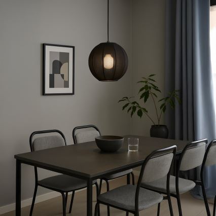 Lustră suspendată pe cablu DANA, 1xE27/15W/230V, Ø 25 cm, negru