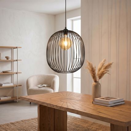 Lustră suspendată pe cablu DESTELLO, 1xE27/15W/230V, diam. 32 cm, negru