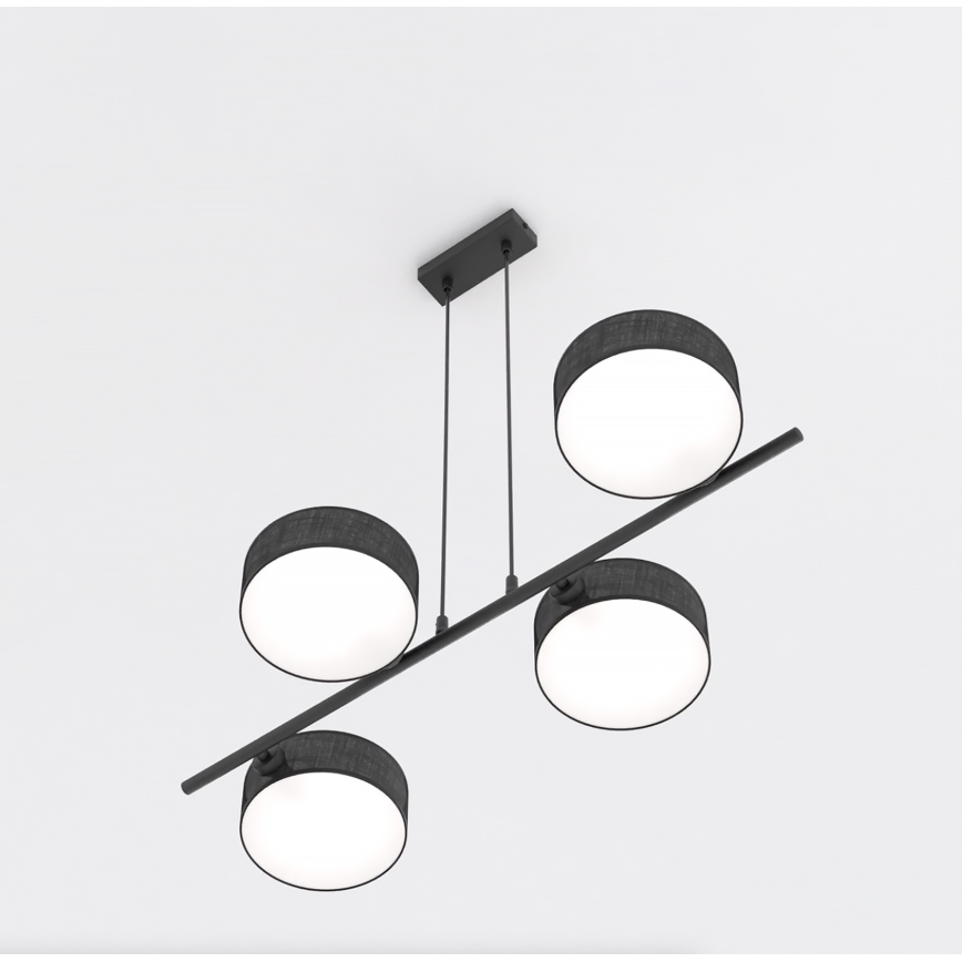Lustră suspendată pe cablu DRUMZ 4xE14/10W/230V negru