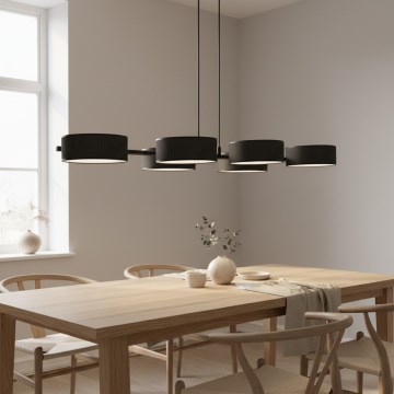 Lustră suspendată pe cablu DRUMZ 6xE14/10W/230V neagră