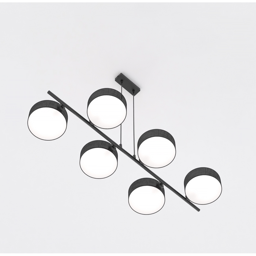 Lustră suspendată pe cablu DRUMZ 6xE14/10W/230V neagră