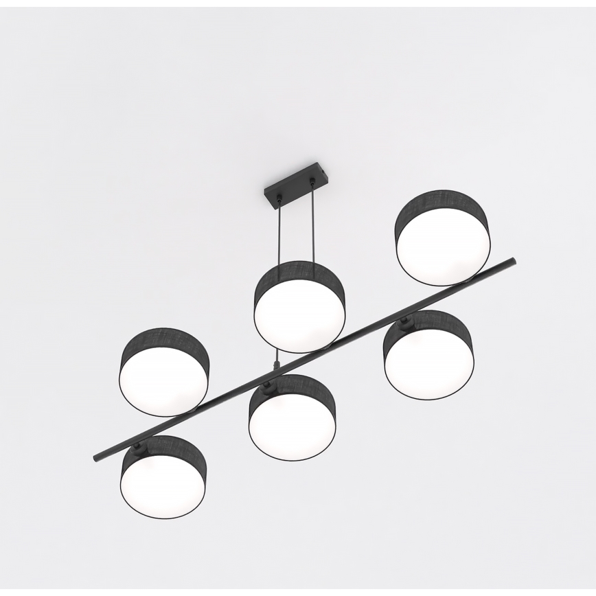 Lustră suspendată pe cablu DRUMZ 6xE14/10W/230V neagră