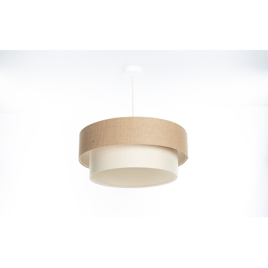 Lustră suspendată pe cablu DUO, 1xE27/60W/230V, Ø 50 cm, bej/crem