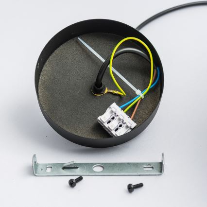 Lustră suspendată pe cablu ECLIPSE, 1xE27/15W/230V, negru/alb