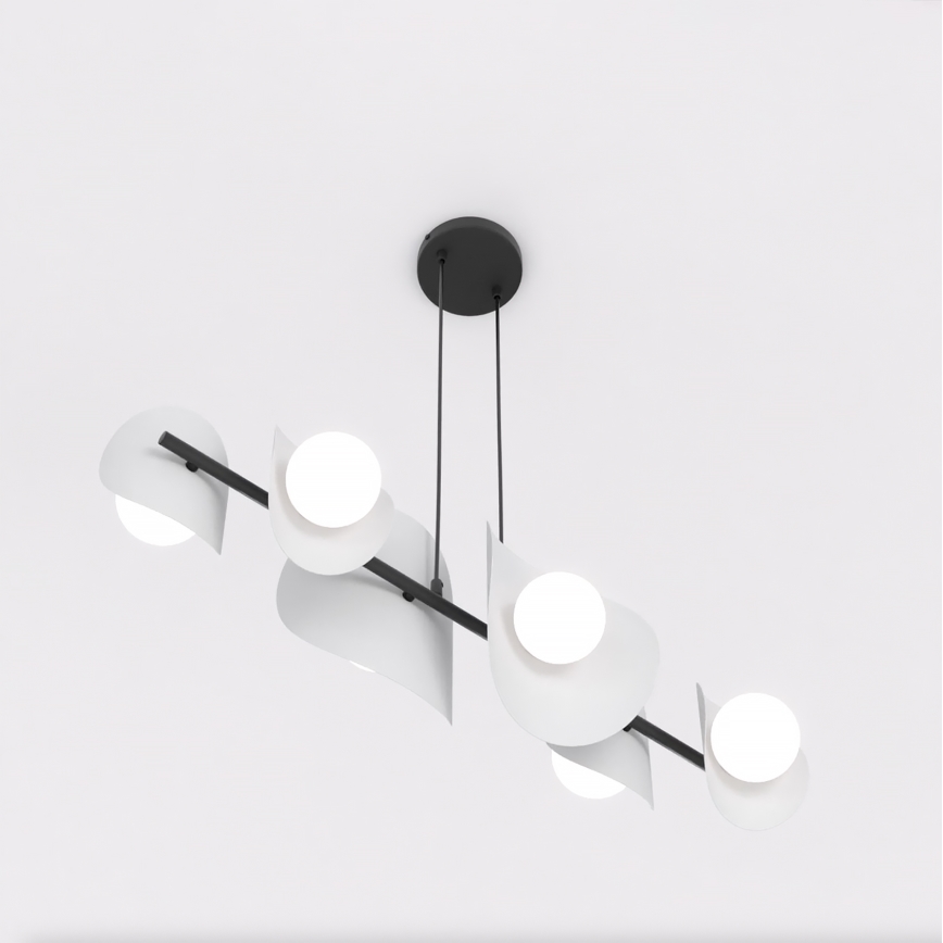 Lustră suspendată pe cablu ELEMENTI 6xG9/8W/230V gri