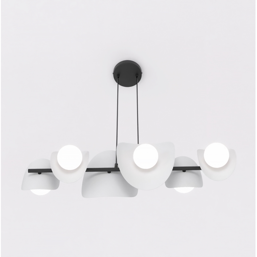 Lustră suspendată pe cablu ELEMENTI 6xG9/8W/230V gri