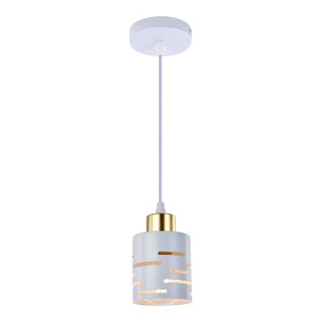 Lustră suspendată pe cablu ELEN 1xE27/35W/230V alb/auriu
