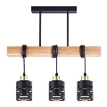 Lustră suspendată pe cablu ELEN, 3x E27/35W/230V, negru/auriu/maro