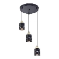 Lustră suspendată pe cablu ELEN 3xE27/35W/230V Ø 29 cm negru/auriu