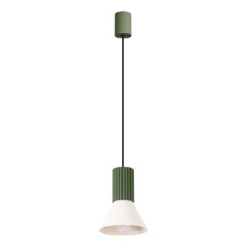 Lustră suspendată pe cablu ESTRIA, 1xE14/10W/230V, Ø 14 cm, verde