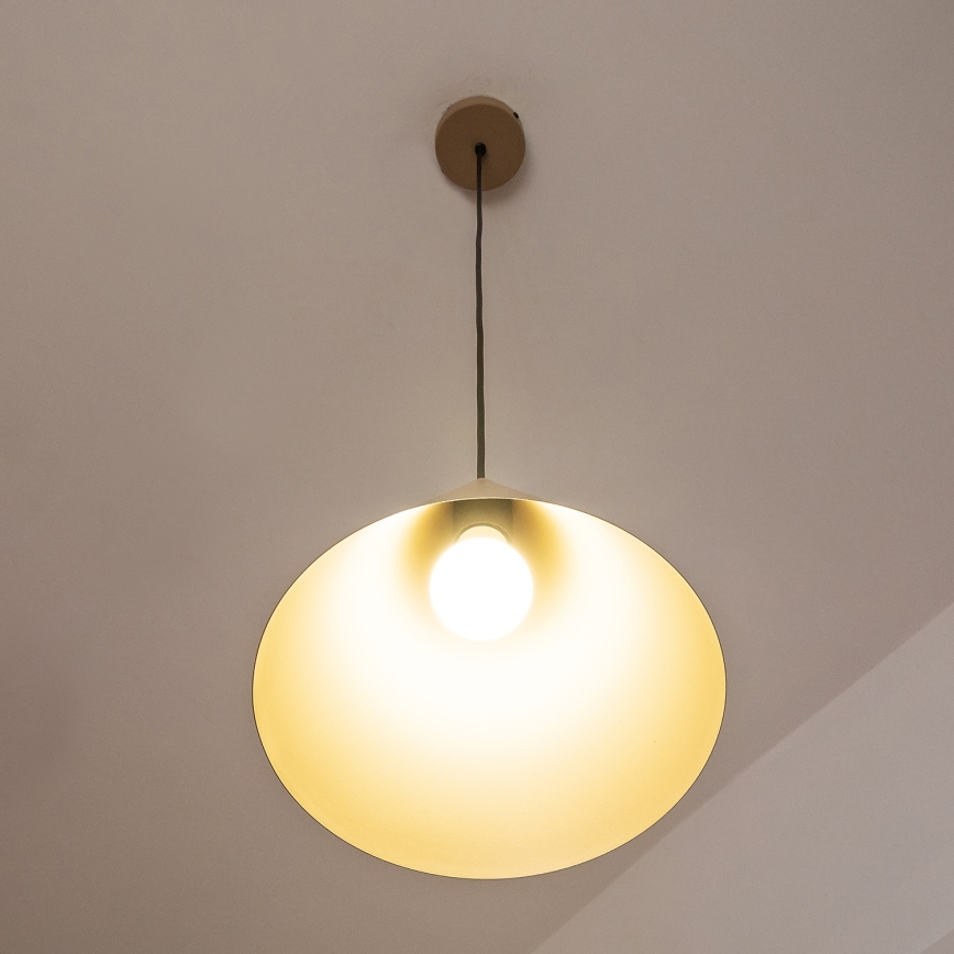 Lustră suspendată pe cablu ETNA II, 1xE27/15W/230V, diametru 25 cm, bej