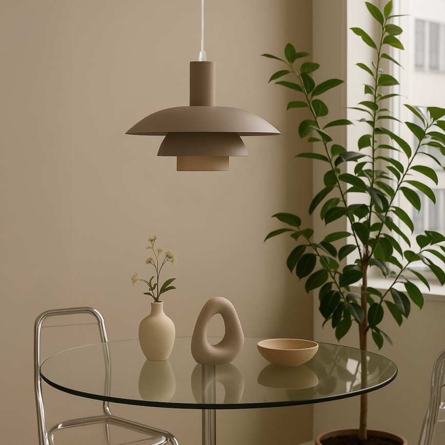 Lustră suspendată pe cablu FERRO 1xE27/15W/230V gri