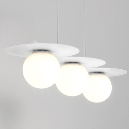 Lustră suspendată pe cablu FLAT 3xE27/15W/230V albă