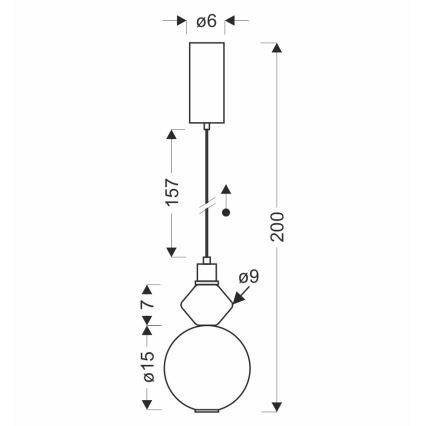 Lustră suspendată pe cablu FLORES LED/7W/230V, auriu/maro