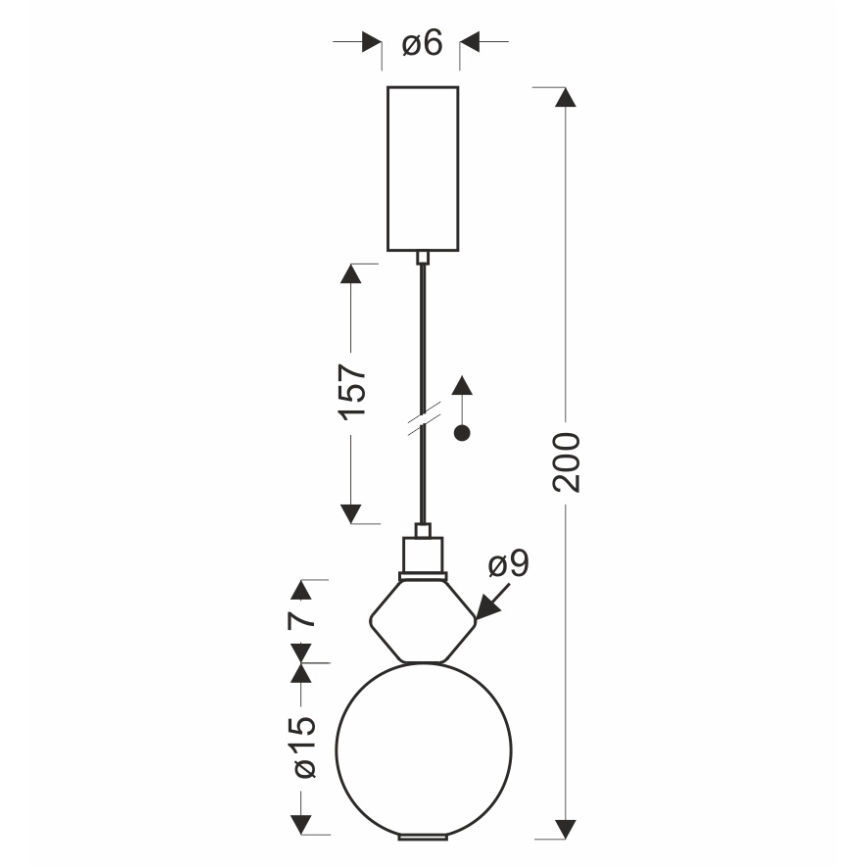 Lustră suspendată pe cablu FLORES LED/7W/230V, auriu/maro
