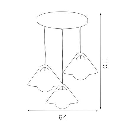 Lustră suspendată pe cablu FUNDA 3xE27/15W/230V maro