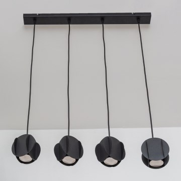 Lustră suspendată pe cablu GAMBIT 4xGU10/10W/230V neagră