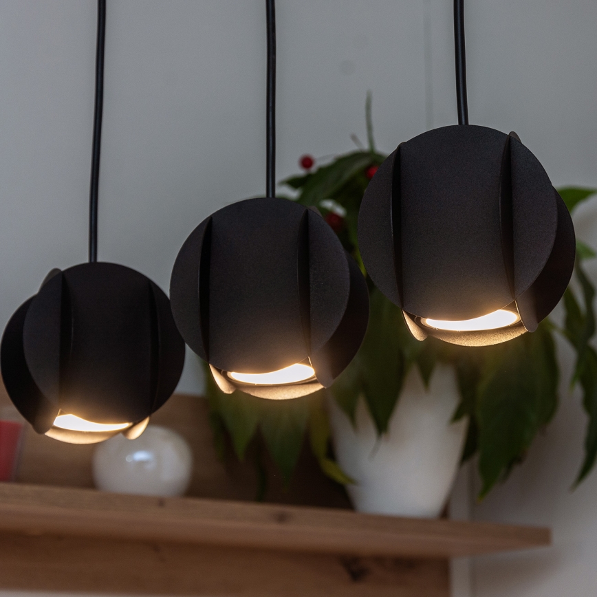 Lustră suspendată pe cablu GAMBIT 4xGU10/10W/230V neagră