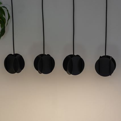 Lustră suspendată pe cablu GAMBIT 4xGU10/10W/230V neagră