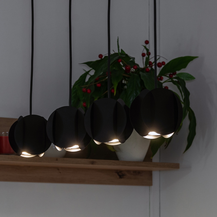 Lustră suspendată pe cablu GAMBIT 4xGU10/10W/230V neagră