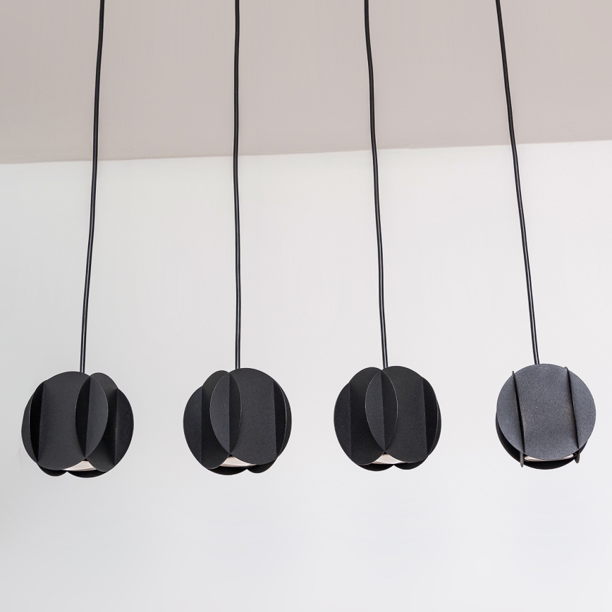 Lustră suspendată pe cablu GAMBIT 4xGU10/10W/230V neagră